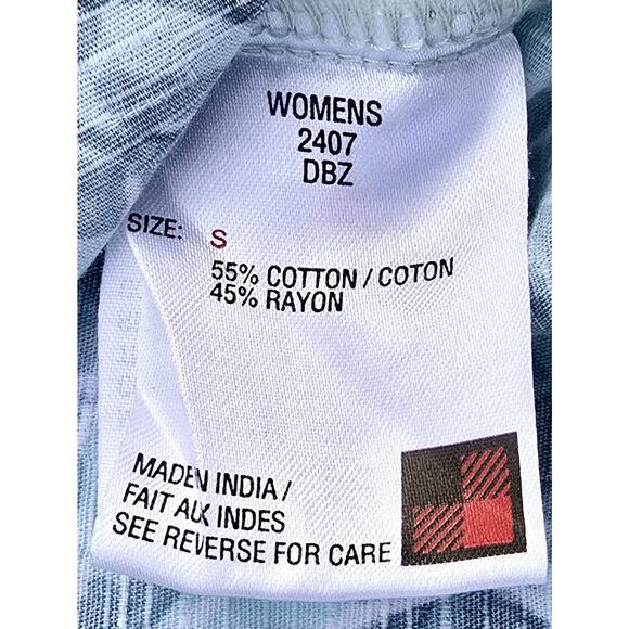 Woolrich Green Floral Top Drawstring 3/4 Sleeve Women's Size Small V-Neck - Picture 5 of 7